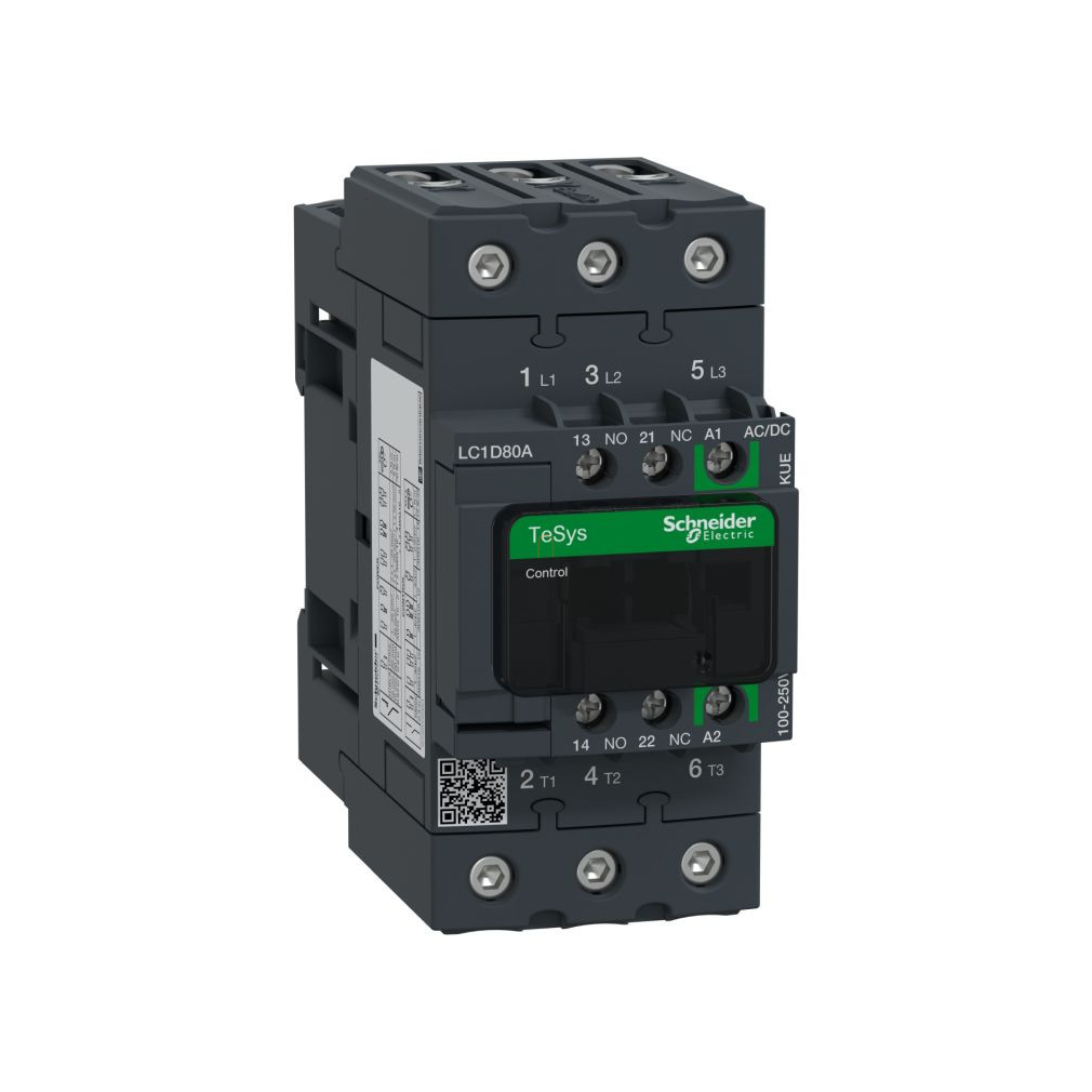 TESYS D kontaktor-3P-AC3- <= 440V 80A - LC1D80AKUE Schneider