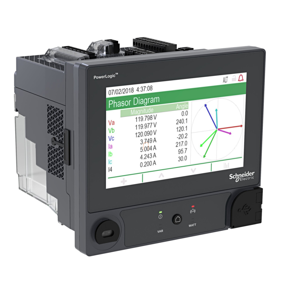 PowerLogic™ ION9000T hálózatanalizátor nagysebességű zavarérzékelés DIN sínes 192mm kijelzővel felszerelt, hardver METSEION95040 Schneider