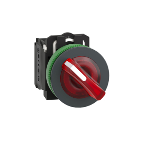   Schneider Electric Harmony XB5 - XB5FK124B5 - panelbe süllyesztett komplett műanyag világító kapcsoló, Ø30, 2 állású, 24 V, 1NO+1NC, piros