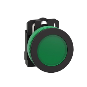 Schneider Electric Harmony XB5 - XB5FVB3 - panelbe süllyesztett komplett műanyag LED jelzőlámpa, Ø30, 24VAC/DC, zöld