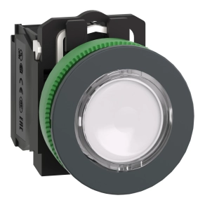Schneider Electric Harmony XB5 - XB5FW31M5 - panelbe süllyesztett komplett műanyag LED világító nyomógomb, Ø30, 1NO, 230VAC, fehér