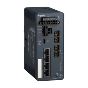   Schneider Electric ConneXium - Ethernet - MCSESM063F2CU0 - Modicon switch, TCP/IP, menedzselhető, 4TX/2FX, multimódosú