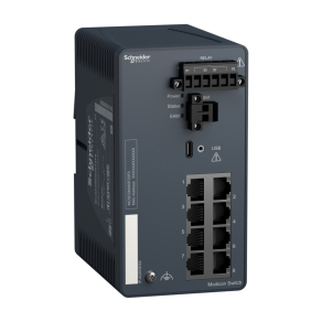   Schneider Electric ConneXium - Ethernet - MCSESM083F23F0 - Modicon switch, TCP/IP, menedzselhető, 8TX