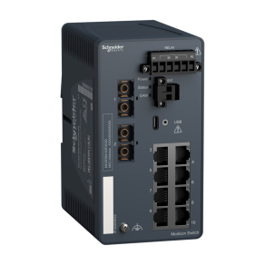   Schneider Electric ConneXium - Ethernet - MCSESM103F2CS0 - Modicon switch, TCP/IP, menedzselhető, 8TX/2FX, monomódusú