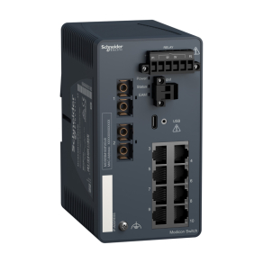   Schneider Electric ConneXium - Ethernet - MCSESM103F2CU0 - Modicon switch, TCP/IP, menedzselhető, 8TX/2FX, multimódosú