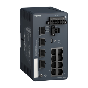   Schneider Electric ConneXium - Ethernet - MCSESM123F2LG0 - Modicon switch, TCP/IP, menedzselhető, 8TX/4GE SFP