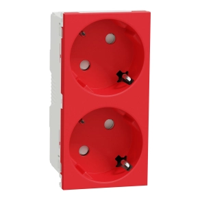Schneider Electric New Unica - NU306603 - 2x2P+F aljzat 45°,BZS,4M,rugós,piros