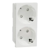 Schneider Electric New Unica - NU306618 - 2x2P+F aljzat 45°,BZS,4M,rugós,fehér