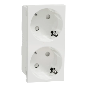   Schneider Electric New Unica - NU306618 - 2x2P+F aljzat 45°,BZS,4M,rugós,fehér