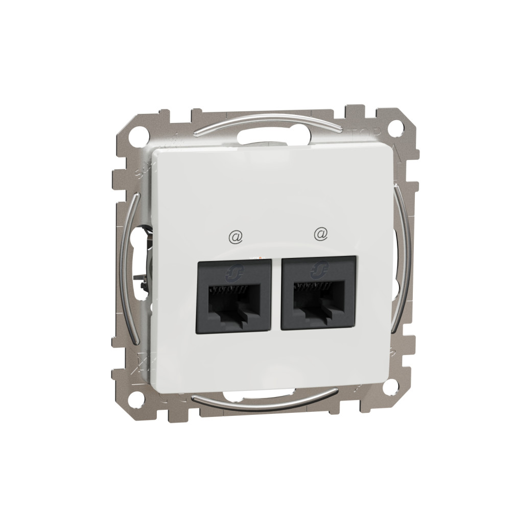 Schneider Electric Sedna Design Elements fehér 2xRJ45 Cat5e UTP aljzat süllyesztett kivitelben, fényes felülettel, SDD111452