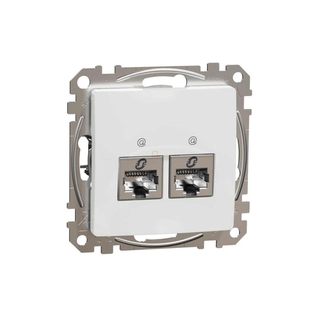 Schneider Electric Sedna Design Elements S fehér 2xRJ45 Cat6 STP aljzat süllyesztett kivitelben, fényes felülettel, SDD111462