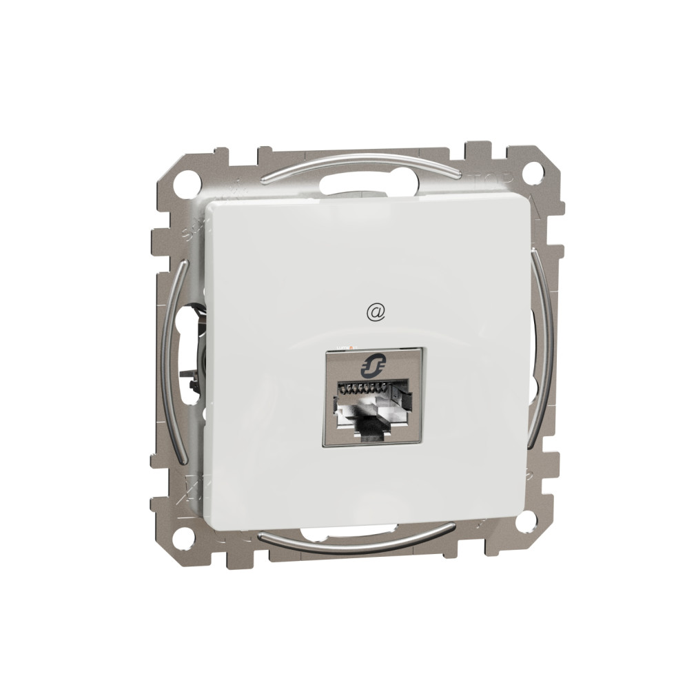 Schneider Electric Sedna Design Elements 1xRJ45 Cat6A STP adatcsatlakozó, süllyesztett kivitel, fehér, 500 MHz teljesítménnyel, SDD111466S