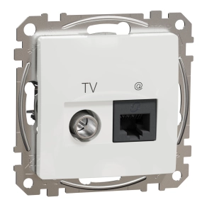 Schneider Electric Sedna Design & Elements - SDD111469T -TV/RJ45 Cat6 UTP kombinált aljzat, fehér