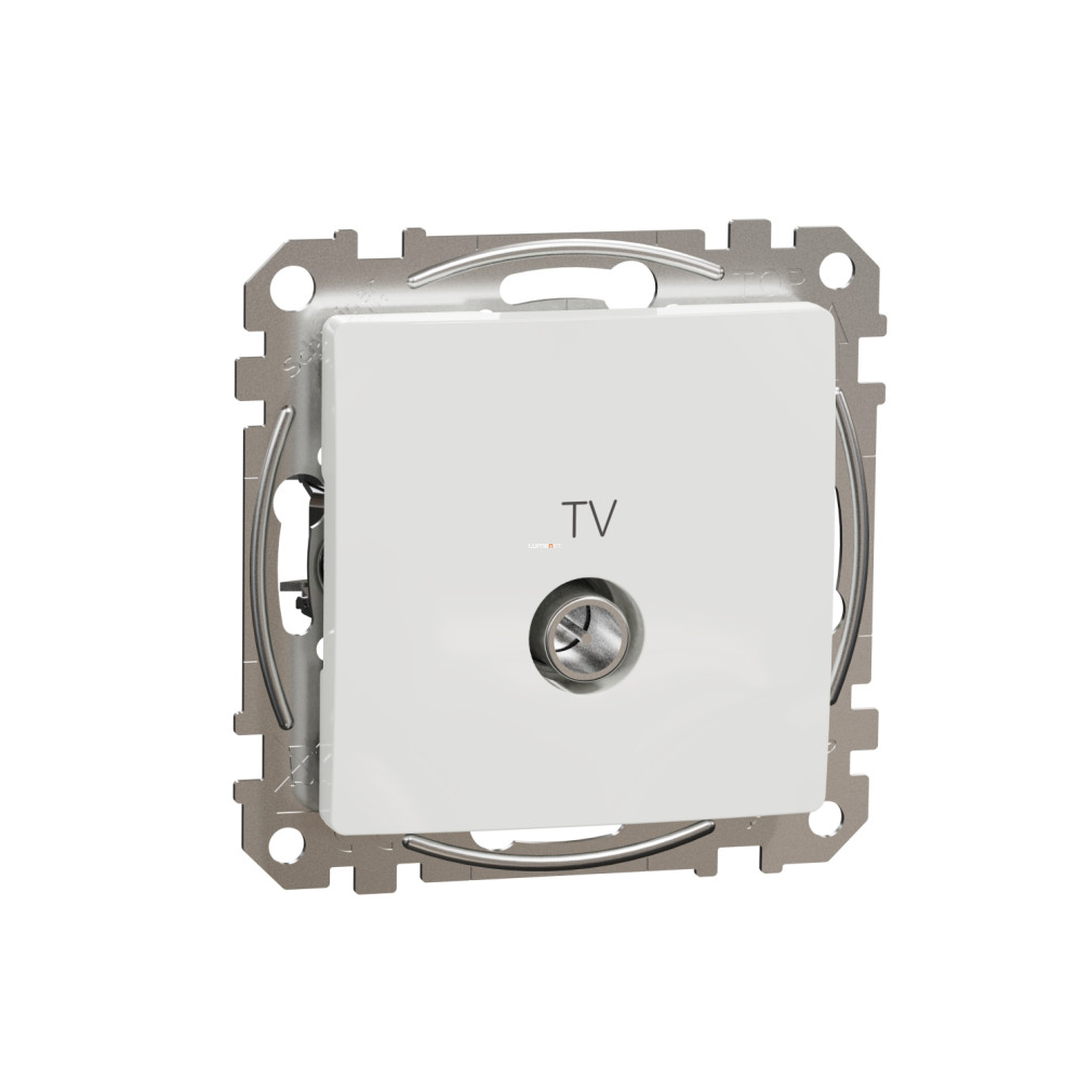 Schneider Electric Sedna TV aljzat végponti kivitelben, fehér színben, 4 dB csillapítással, IEC apa csatlakozóval, UV-álló fényes felülettel, süllyesztett telepítéshez SDD111471