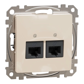   Schneider Electric Sedna Design & Elements - SDD112462 -2xRJ45 Cat6 UTP aljzat, bézs