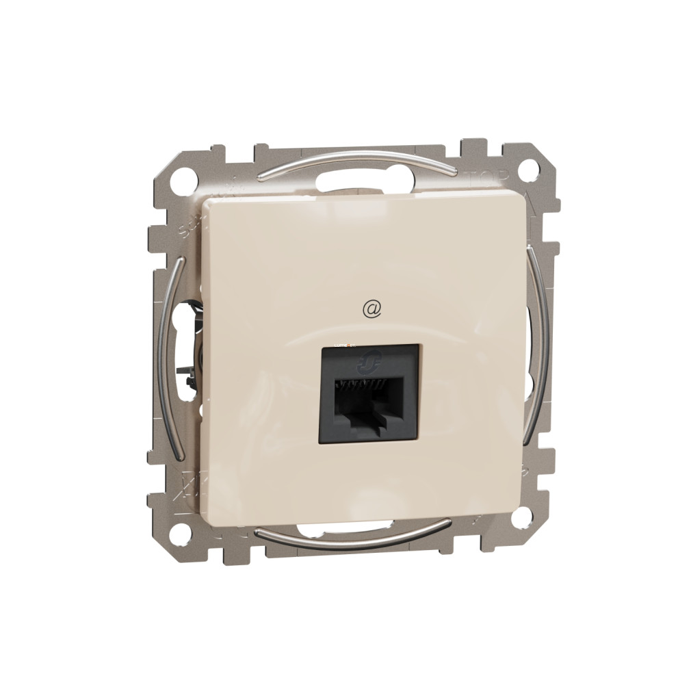Schneider Electric Sedna Design Elements 1xRJ45 Cat6A UTP adatcsatlakozó, süllyesztett kivitel, 500 MHz teljesítménnyel, bézs, SDD112466