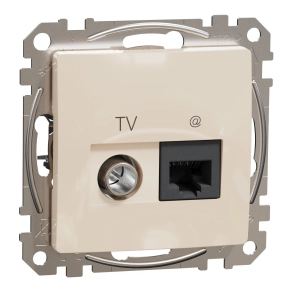 Schneider Electric Sedna Design & Elements - SDD112469T -TV/RJ45 Cat6 UTP kombinált aljzat, bézs