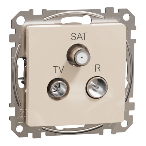 Schneider Electric Sedna Design & Elements - SDD112484 -TV/R/SAT aljzat, átmenő, 7 dB, bézs