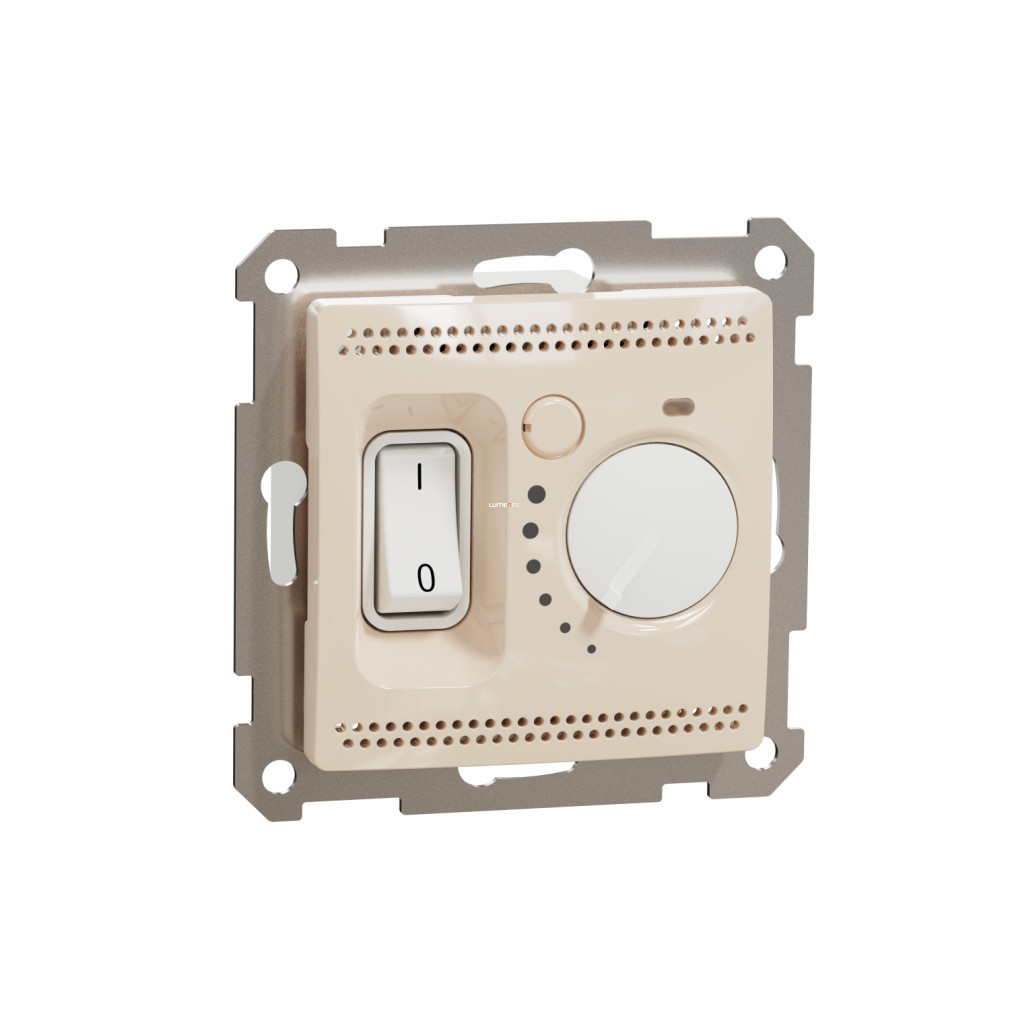 Schneider Electric Sedna szobatermosztát padlófűtéshez elektromechanikus kivitelben, bézs színben, 3600 W teljesítménnyel, 5–50 °C állíthatósággal SDD112507