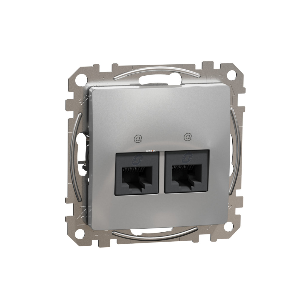 Schneider Electric Sedna Design Elements alumínium 2xRJ45 Cat5e UTP aljzat süllyesztett kivitelben, matt felülettel, SDD113452