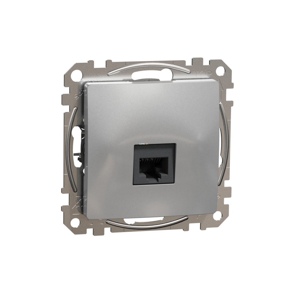 Schneider Electric Sedna Design alumínium színű 1xRJ45 Cat6 UTP adatcsatlakozó, süllyesztett kivitel, SDD113461
