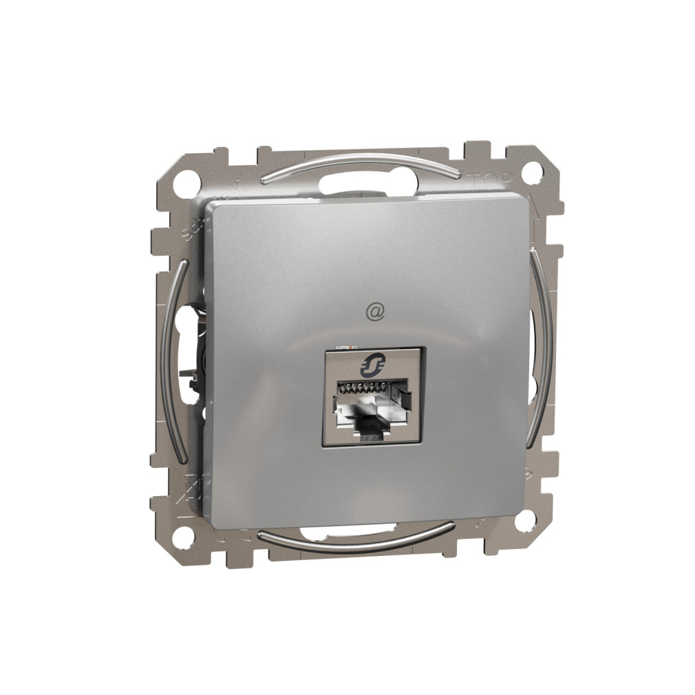 Schneider Electric Sedna Design alumínium színű 1xRJ45 Cat6 STP adatcsatlakozó, süllyesztett kivitel, SDD113461S
