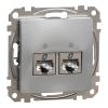 Schneider Electric Sedna Design & Elements - SDD113462S -2xRJ45 Cat6 STP aljzat, alumínium