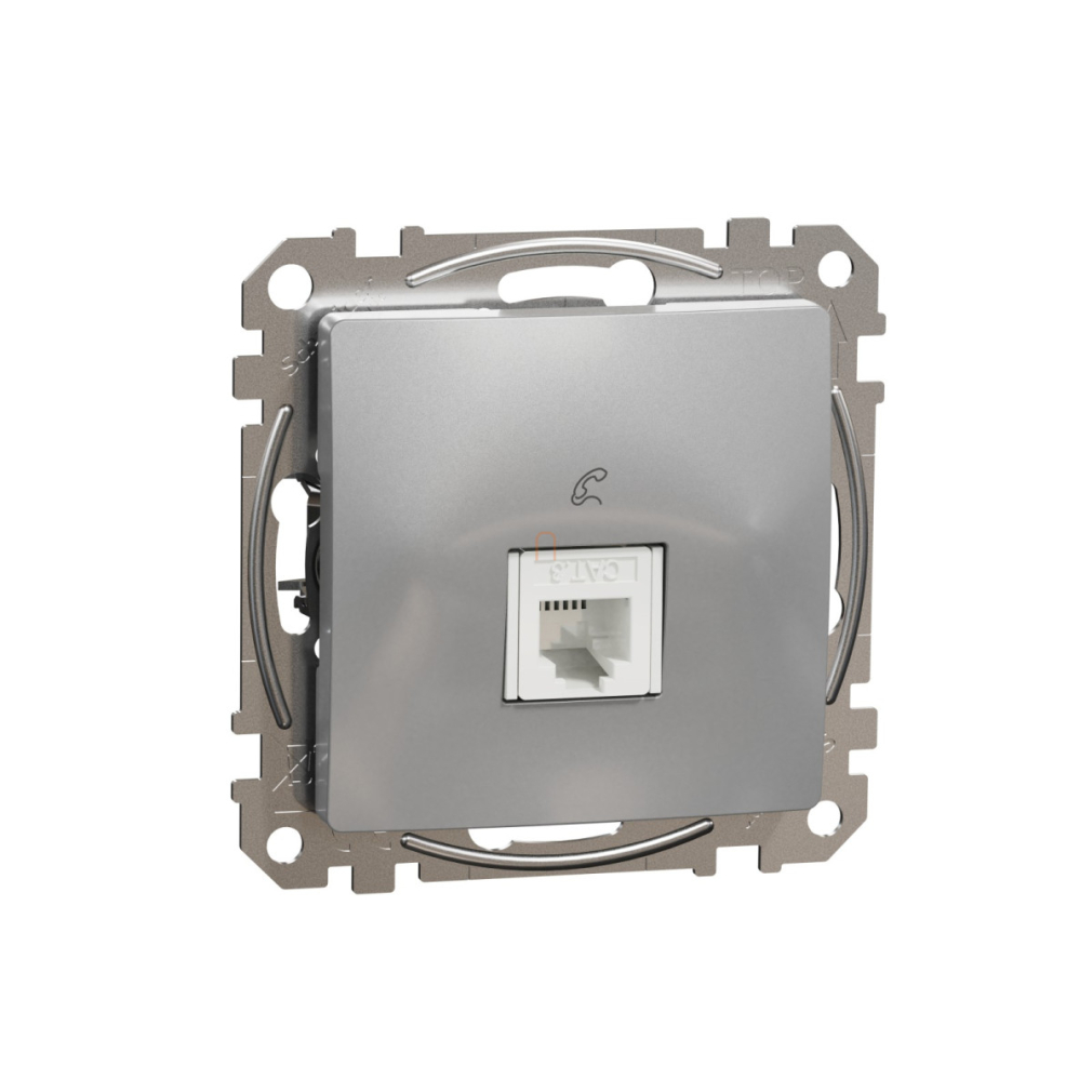 Schneider Electric Sedna Design alumínium színű 1xRJ11 telefon aljzat, süllyesztett kivitel, SDD113491