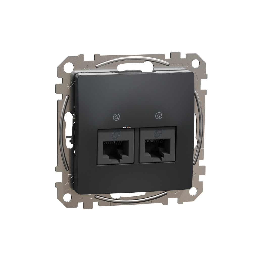Schneider Electric Sedna Design Elements antracit 2xRJ45 Cat5e UTP aljzat süllyesztett kivitelben, matt felülettel, SDD114452