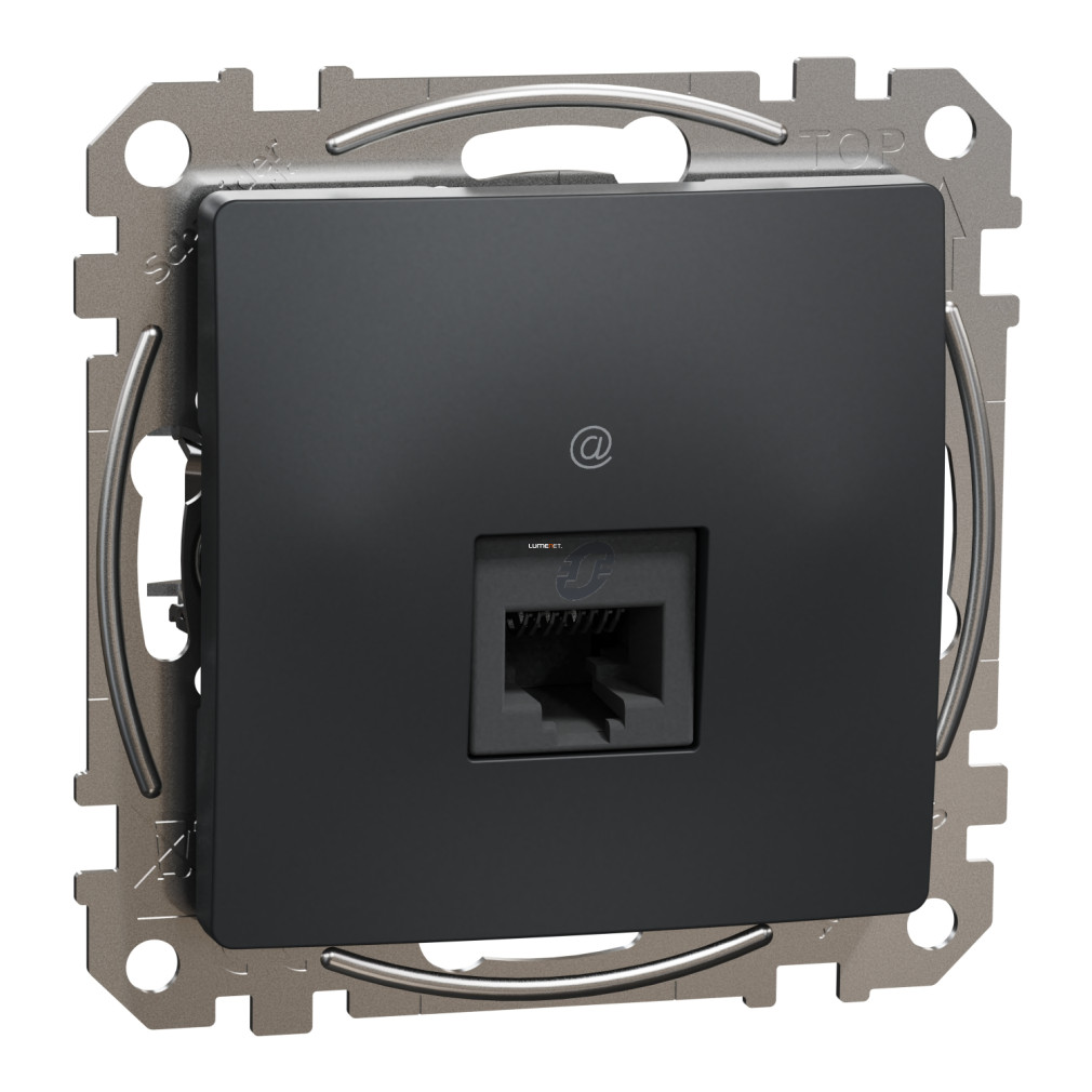 Schneider Electric Sedna Design antracit színű 1xRJ45 Cat6 UTP adatcsatlakozó, süllyesztett kivitel, SDD114461