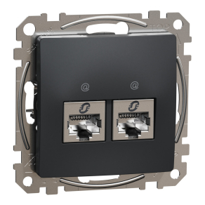   Schneider Electric Sedna Design & Elements - SDD114462S -2xRJ45 Cat6 STP aljzat, antracit