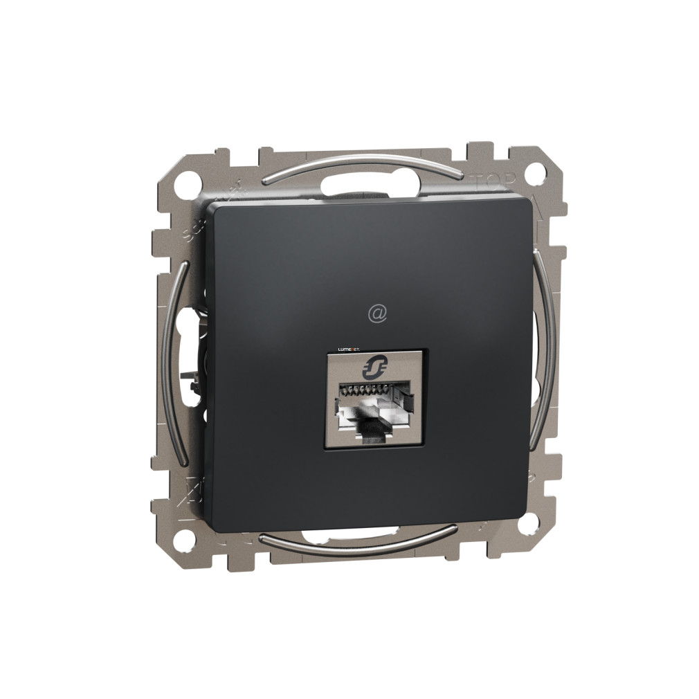 Schneider Electric Sedna Design antracit színű 1xRJ45 Cat6A STP adatcsatlakozó, süllyesztett kivitel, SDD114466S