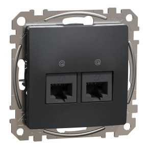 Schneider Electric Sedna Design & Elements - SDD114467 -2xRJ45 Cat6A UTP aljzat, antracit