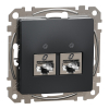 Schneider Electric Sedna Design & Elements - SDD114467S -2xRJ45 Cat6A STP aljzat, antracit