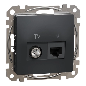 Schneider Electric Sedna Design & Elements - SDD114469T -TV/RJ45 Cat6 UTP kombinált aljzat, antracit