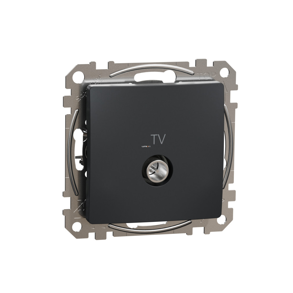 Schneider Electric Sedna TV aljzat végponti kialakításban, antracit színben, 4 dB csillapítással, IEC apa csatlakozóval, süllyesztett beépítéshez, UV-álló kivitelben SDD114471