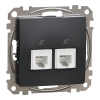 Schneider Electric Sedna Design & Elements - SDD114492 -2xRJ11 aljzat, antracit