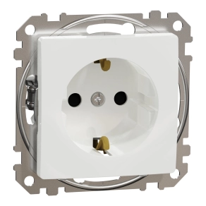 Schneider Electric Sedna Design & Elements - SDD111021 -2P+F csatlakozóaljzat biztonsági zsaluval, csavaros bekötés, 16A, fehér