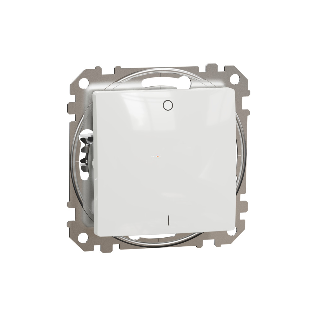 Schneider Electric Sedna kétpólusú kapcsoló fényes fehér kivitelben, süllyesztett rugós bekötéssel, 10AX, 2300 W, SDD111102