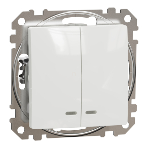   Schneider Electric Sedna Design & Elements - SDD111105L -Csillárkapcsoló, kék jelzőfénnyel, 10AX, fehér