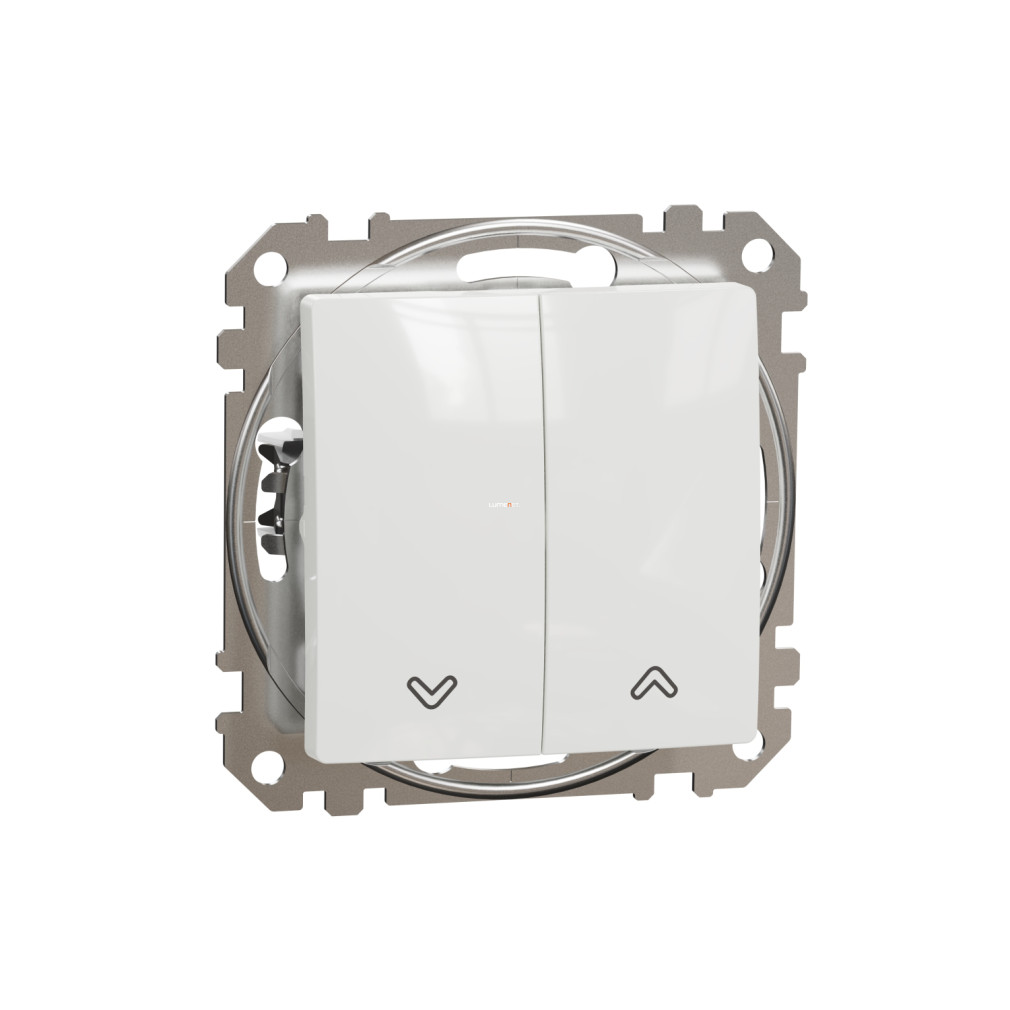 Schneider Electric Sedna redőnynyomó süllyesztett kivitelben, rugós bekötéssel, 10AX terhelhetőséggel, fényes fehér színben, SDD111114