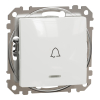 Schneider Electric Sedna Design & Elements - SDD111131L -Egypólusú nyomó, kék jelzőfénnyel, csengőjellel, rugós bekötés, 10A, fehér