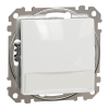 Schneider Electric Sedna Design & Elements - SDD111133L -Egypólusú nyomó, kék jelzőfénnyel, cimketartóval, rugós bekötés, 10A, fehér