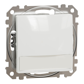   Schneider Electric Sedna Design & Elements - SDD111133L -Egypólusú nyomó, kék jelzőfénnyel, cimketartóval, rugós bekötés, 10A, fehér