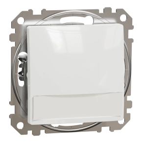 Schneider Electric Sedna Design & Elements - SDD111133L -Egypólusú nyomó, kék jelzőfénnyel, cimketartóval, rugós bekötés, 10A, fehér