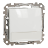 Schneider Electric Sedna Design & Elements - SDD111143L -Egypólusú nyomó, kék jelzőfénnyel, cimketartóval, rugós bekötés, 12V, fehér