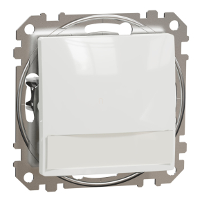   Schneider Electric Sedna Design & Elements - SDD111143L -Egypólusú nyomó, kék jelzőfénnyel, cimketartóval, rugós bekötés, 12V, fehér