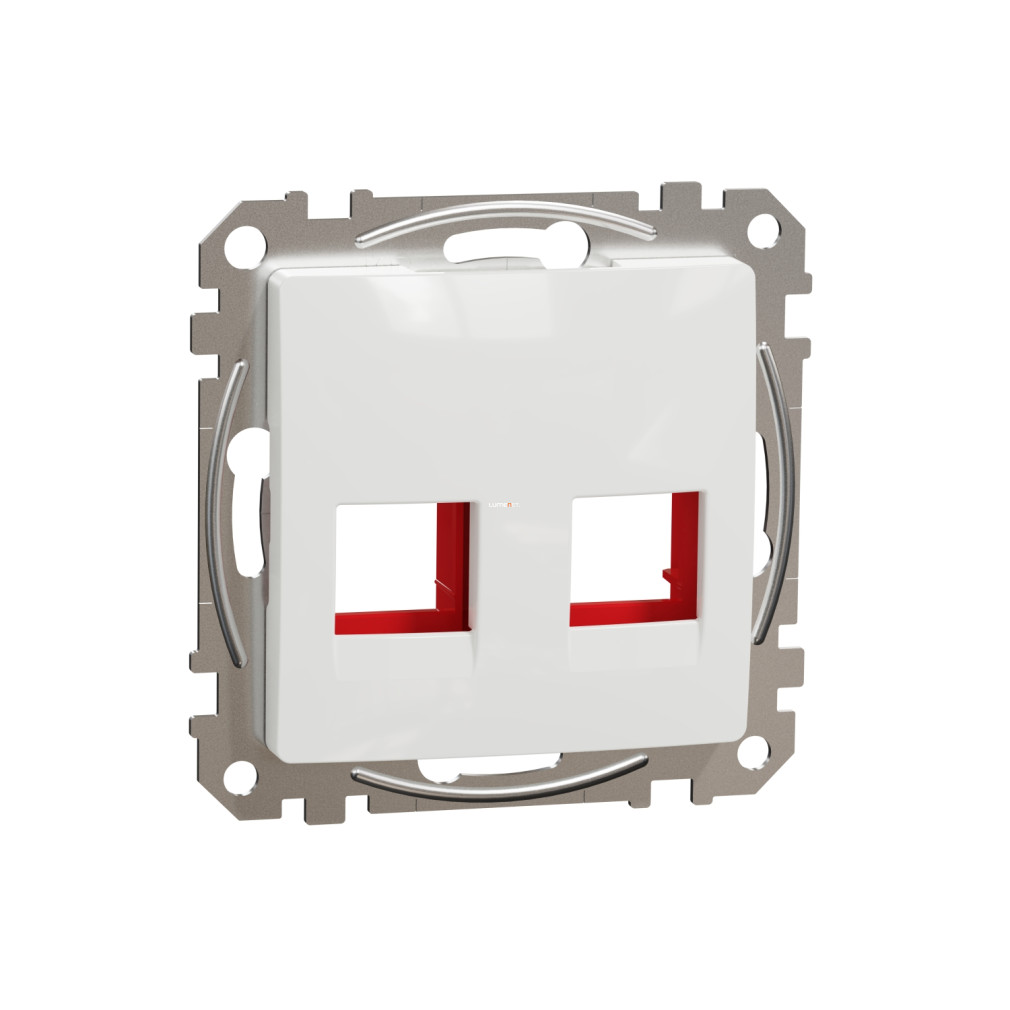 Schneider Electric Sedna Design Elements fehér 2xRJ45 adapter fedlap Krone, ICS AMP-Tyco moduláris csatlakozókhoz, süllyesztett kivitelben, SDD111441C