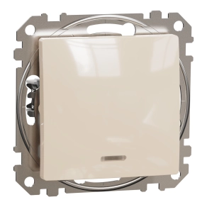 Schneider Electric Sedna Design & Elements - SDD112107L -Keresztkapcsoló, kék jelzőfénnyel, 10AX, bézs