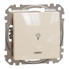Schneider Electric Sedna Design & Elements - SDD112132L -Egypólusú nyomó, kék jelzőfénnyel, lámpajellel, rugós bekötés, 10A, bézs